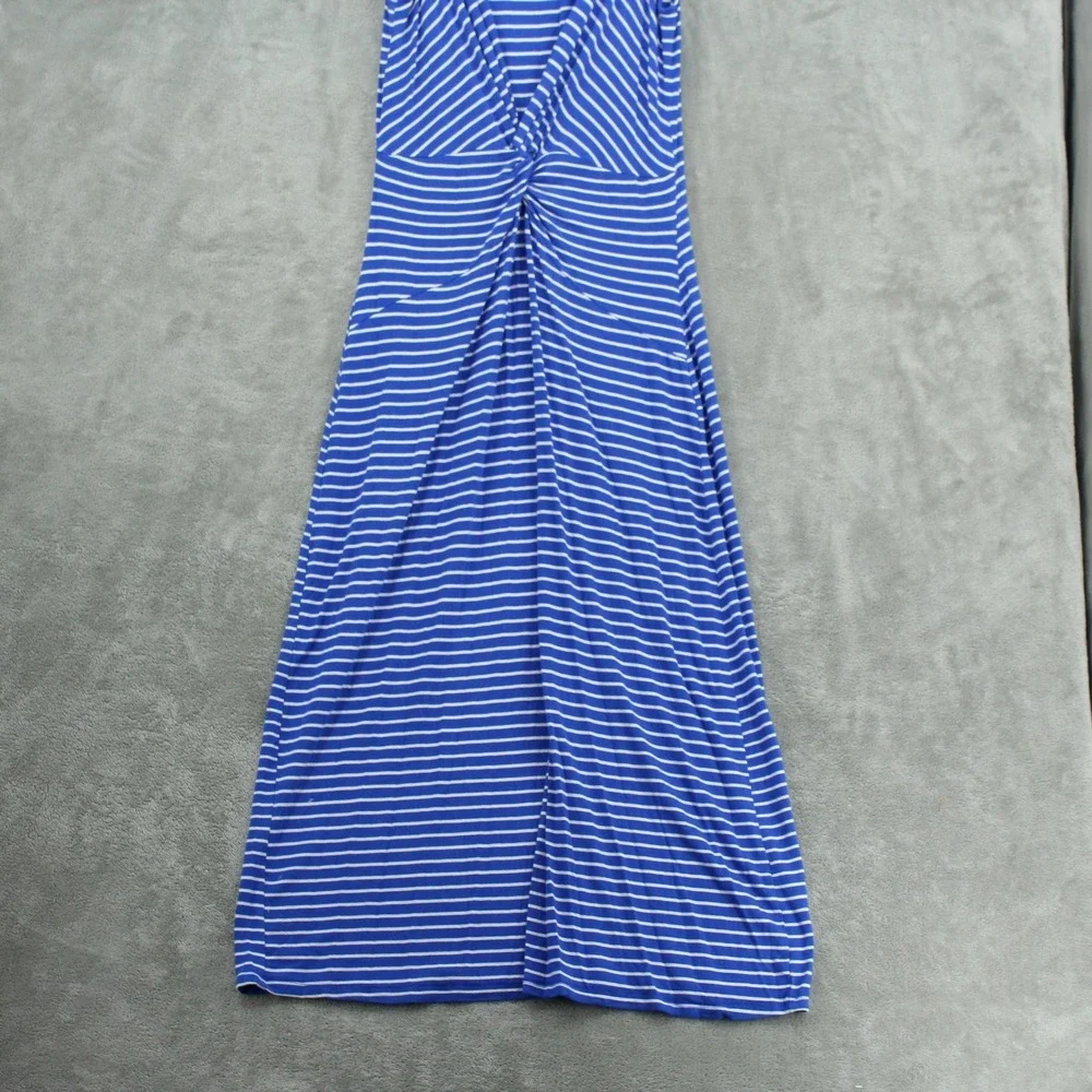 Tahari Dress Women Small Blue Striped Twist Front Nautical Stretch Comfort Knit - Picture 4 of 9